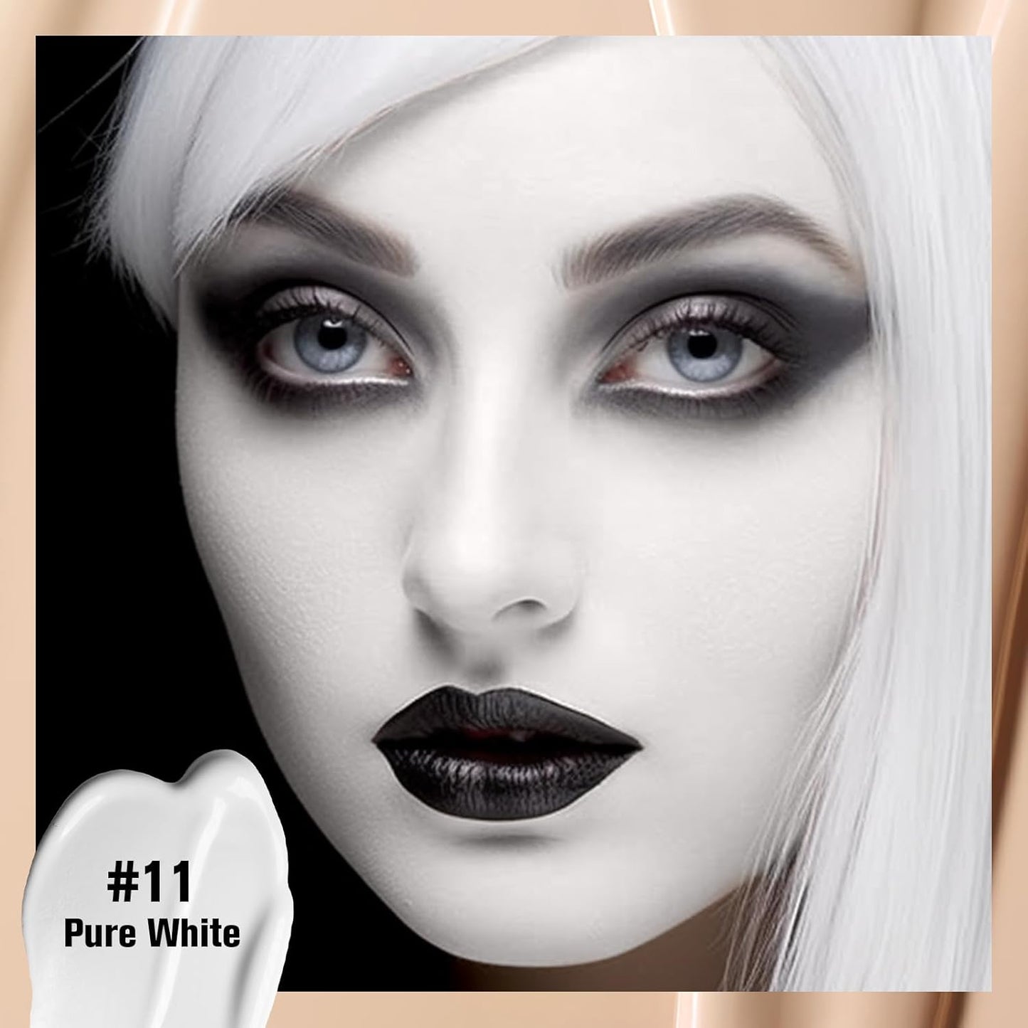 UCANBE White Liquid Foundation with Brush, Skincare Serum Foundation Face Makeup with Hyaluronic Acid, Medium to Medium to Full Coverage Waterproof Oil Control Longwear, for Mature Skin, 1 fl. oz.