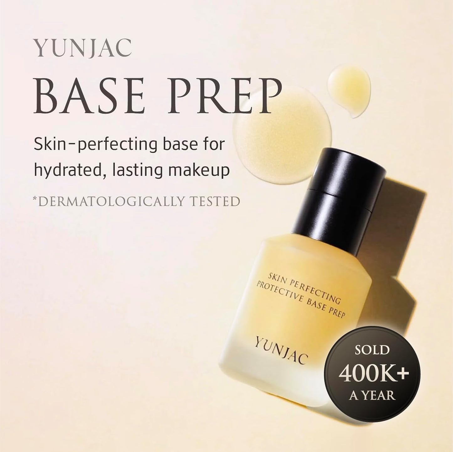 Base Prep (1.35 fl oz) – Grip Primer, Silicone-Free Makeup Base, Serum Texture for Radiant Skin Finish, Long-Lasting Makeup, with Rice Ferment, Ceramide, Niacinamide, Squalane
