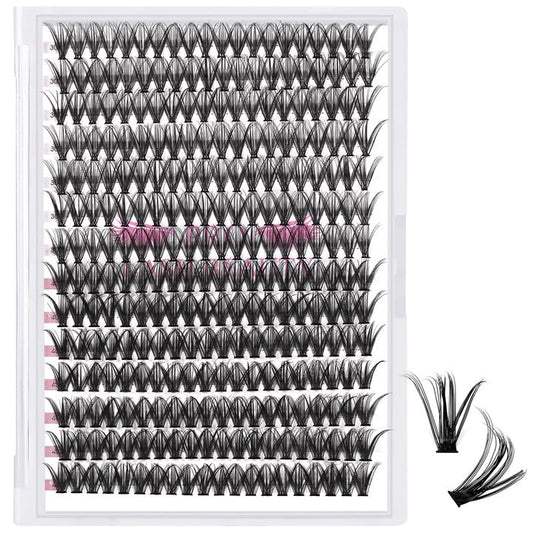 280 Pcs Individual Lashes 30D+40D Mixed Lash Clusters 14 Rows Cluster Lashes that Look Like Eyelash Extensions DIY Lash Extension Self Application At Home (30+40-D-10)