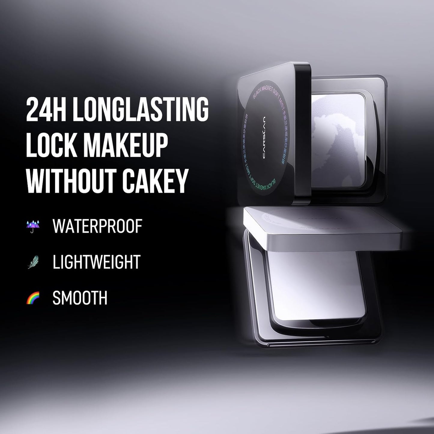 Waterproof Face Pressed Powder Compact, 24H Longlasting Oil Control Pressed Setting Powder Talc-Free Makeup, Shine Free, Poreless, Smooth, 04 Pink for dry&com skin (0.28Oz)