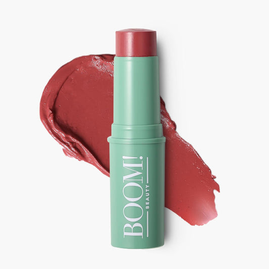 Boomstick Rose Nude ® All-in-One Cream Blush for Cheeks, Eyes & Lips, Long-Wearing, Blendable Makeup Blush Stick for Mature Skin, Cruelty-Free Lip Cheek Tint with Skincare Benefits