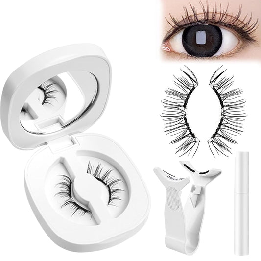 Lumentes Magnetic Eyelashes, Lumentes Magnetic Eyelashes with Applicator, Reusable No Glue Lashes, Natural Look Soft Comfortable Magnetic Lashes, Easy to Wear and Remove (Cherry Blossom Black)