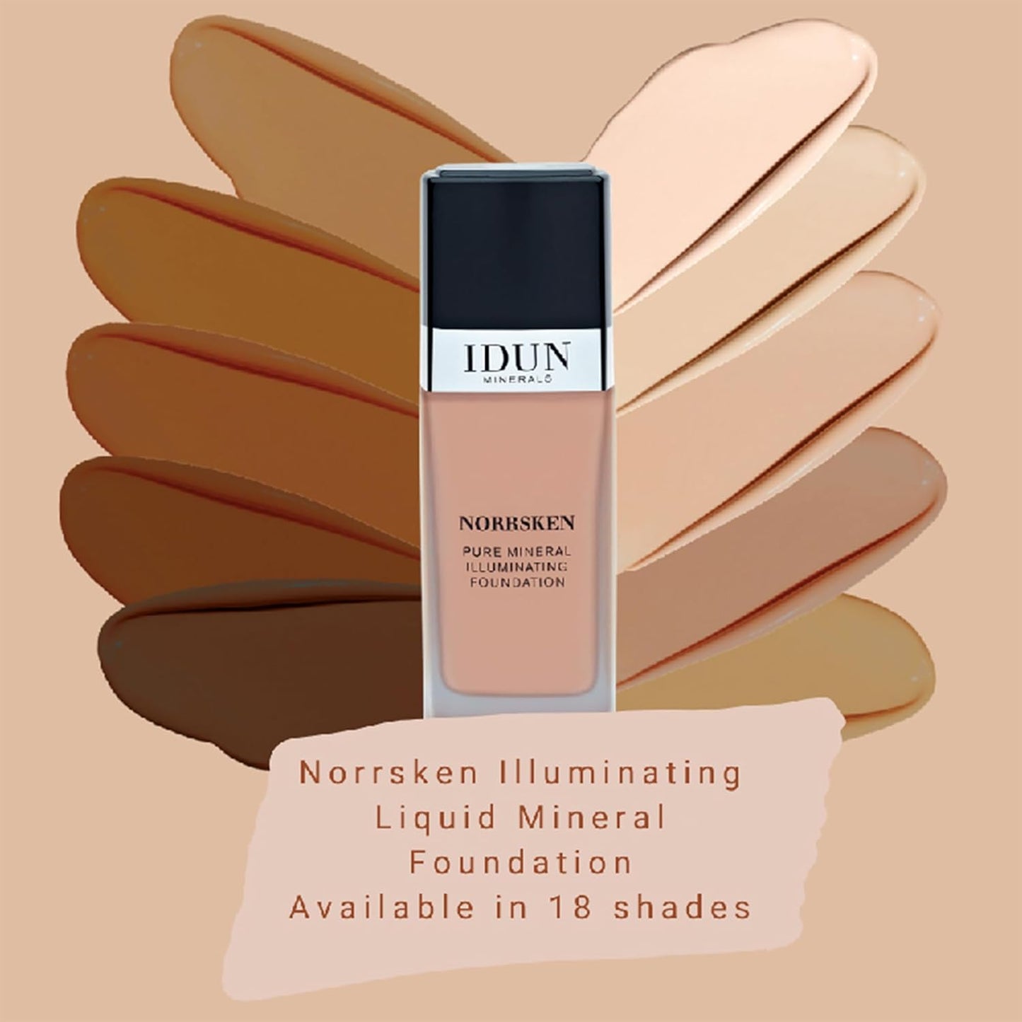 Liquid Norrsken Foundation - Silky Smooth Coverage - Luminous, Dewy Finish for Dry and Dull Skin - Water Resistant and Vegan Makeup - 225 Siv - Warm Dark Brown - 1.01 oz