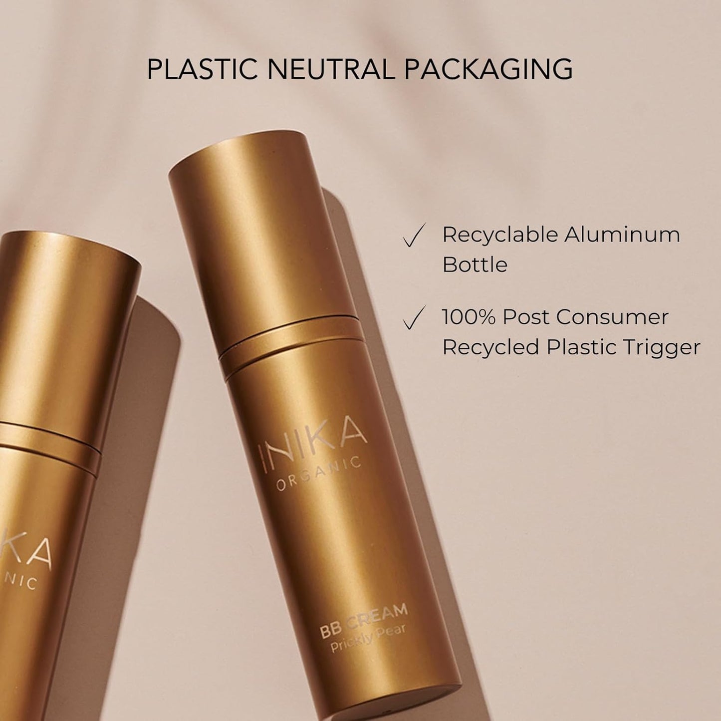 INIKA Organic BB Cream Foundation - Vegan Makeup with Hydrating Prickly Pear, Jojoba, and Pomegranate Seed Oil - Lightweight Glow for Balanced Skin Tone, Tan, 1 fl oz