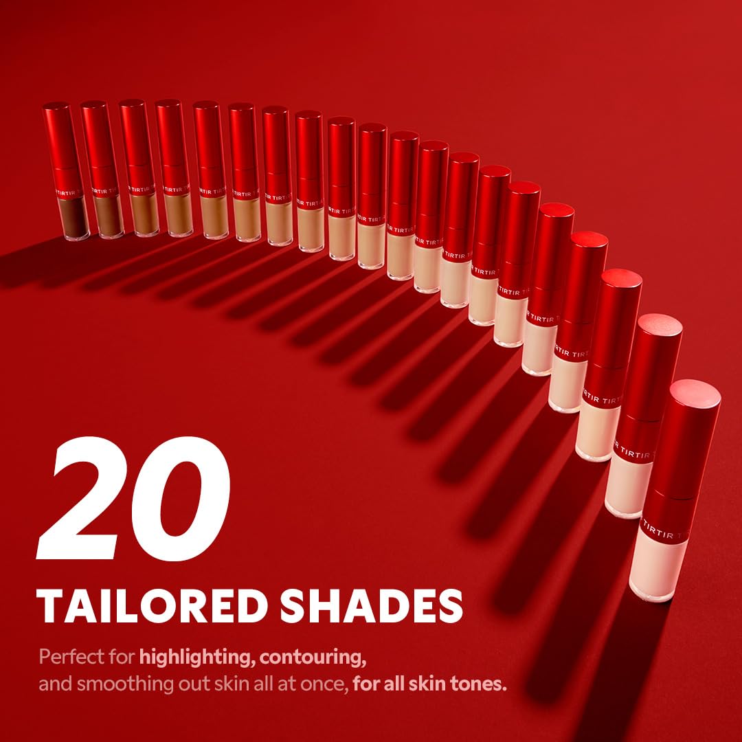 TIRTIR Glide&Hide Blurring Concealer - Creamy texture, Conceals dark circles and wrinkles, Dual formula (liquid tip & balm stick), Long-lasting wear, Korean Makeup, #8W, 0.28 Oz