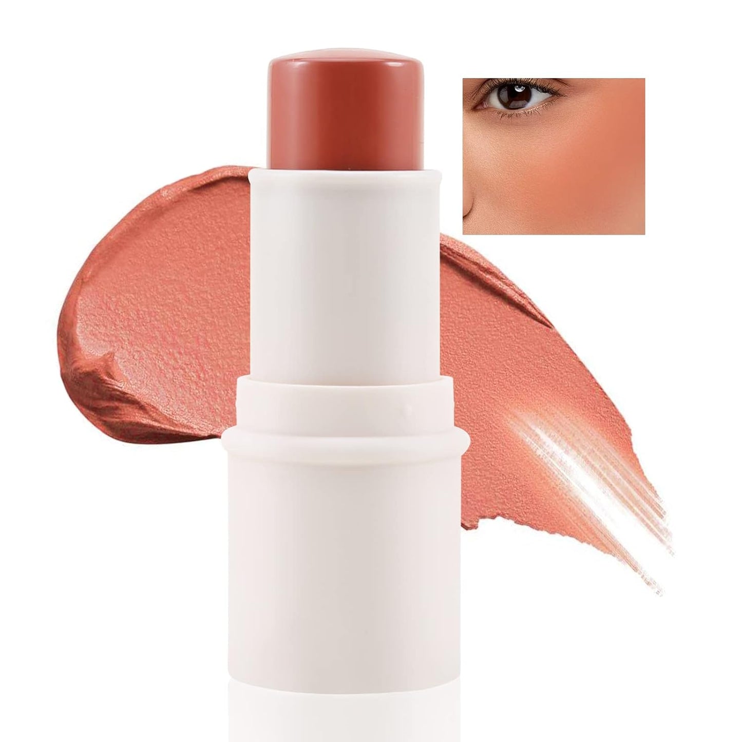 Boobeen Cream Blush stick, Multi Face Blush for Cheek, Lip and Eye, Pigmented Matte Finish for Natural Flush Color, Buildable and Lightweight