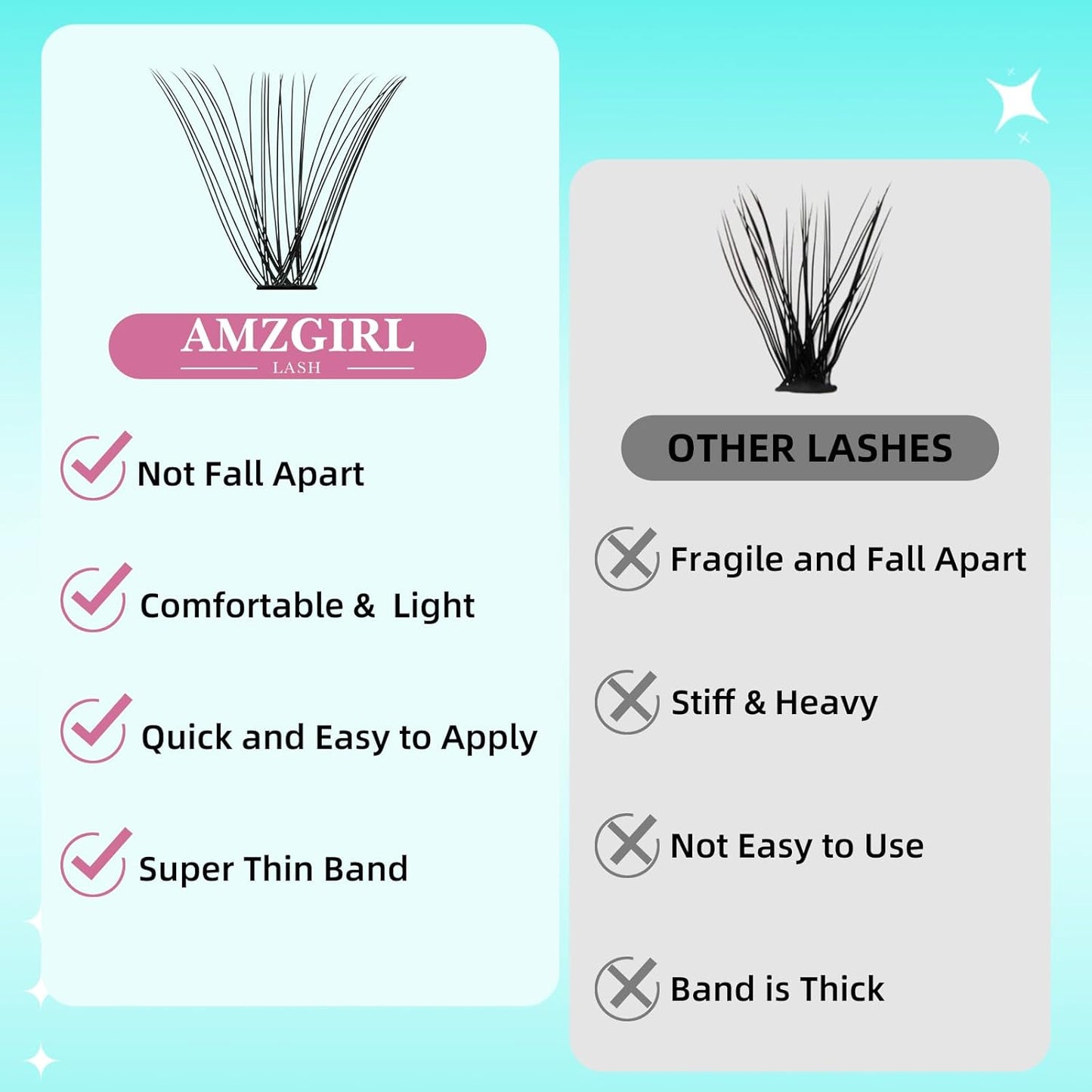 Lash Clusters Wispy 280PCS Eyelash Extension 40D 50D Cluster Lashes Individual Lashes DIY Lash Extension Natural Look Cluster Eyelash Extensions Soft False Eyelashes at Home for Beginners(10mm)