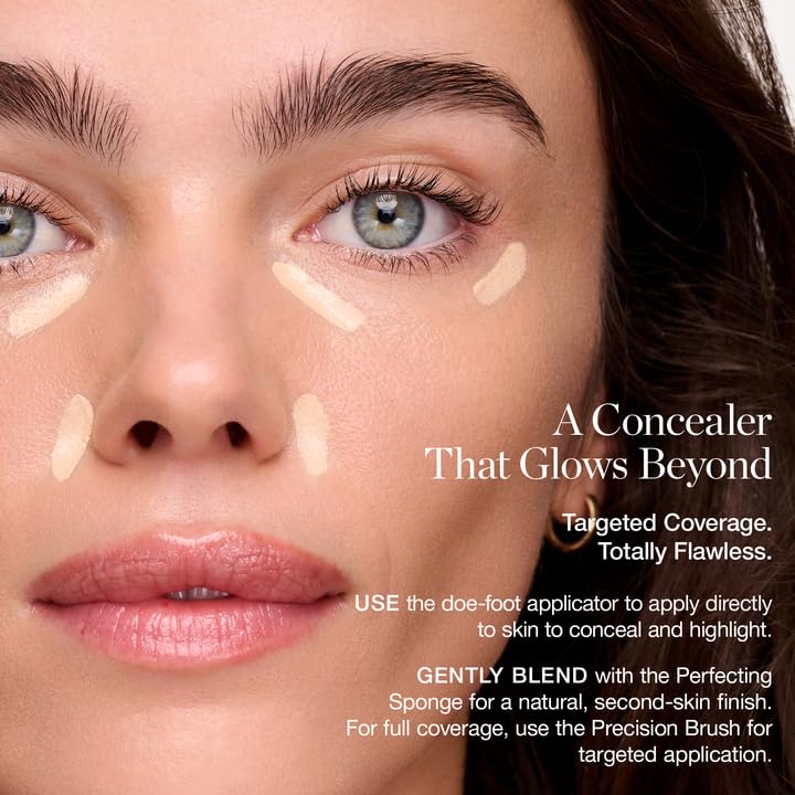 Ogee Complexion Perfecting Under Eye Concealer - Certified Organic Full Coverage Concealer - Buildable Coverage - WILLOW 3.00C - Light Medium (Peach Undertones)