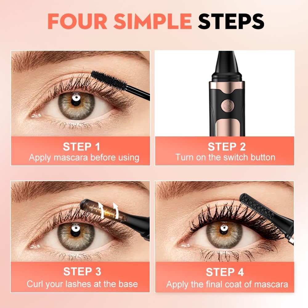 Heated Eyelash Curler, 2025 New Electric Eyelash Curler with LED Display, Portable Rechargeable Eye Lash Curlers Heated Makeup Tool for Women Girls (Black+White)