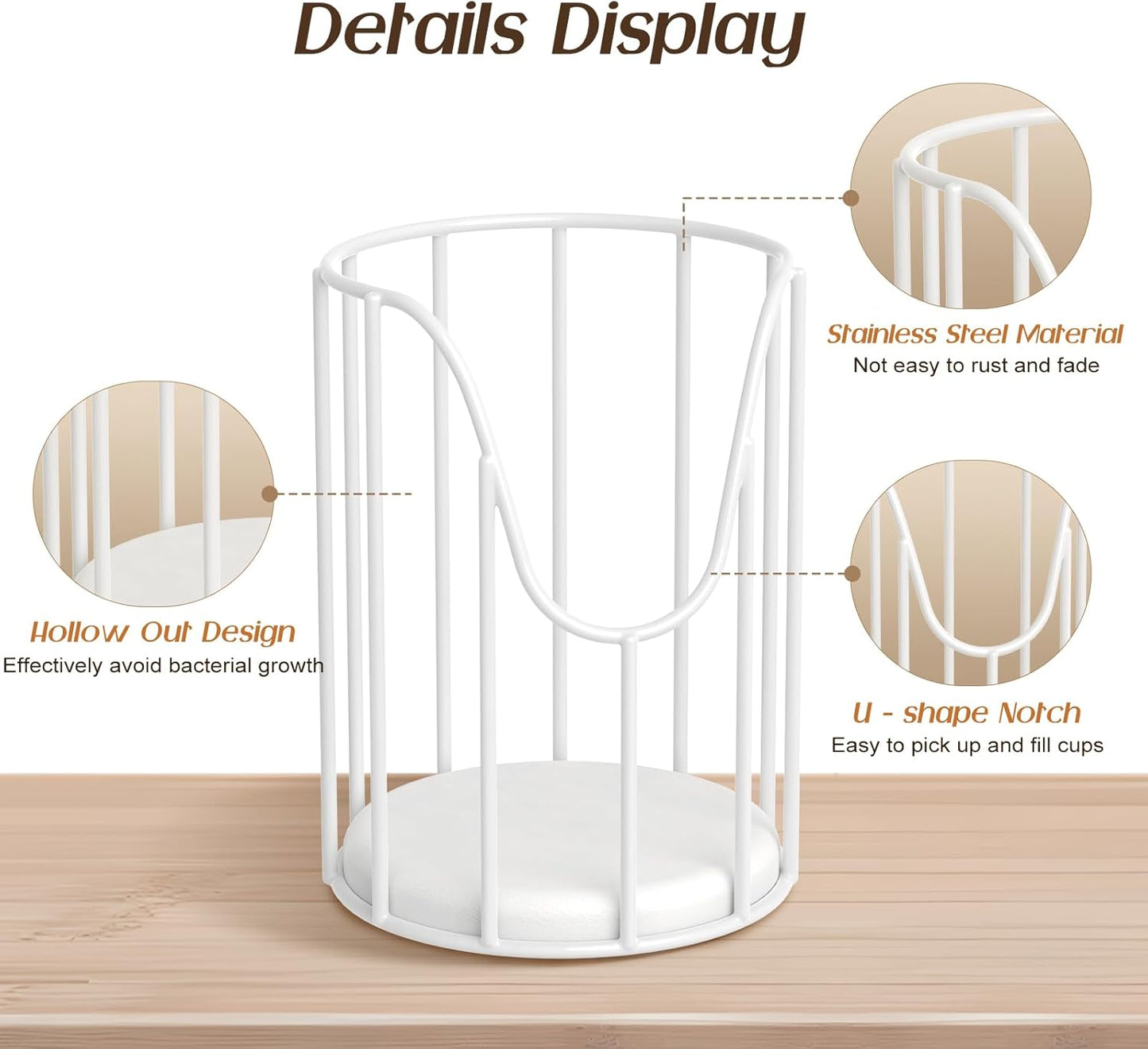 Luxspire Bathroom Cup Dispenser, 3-5oz Dixie Cup Dispenser, Metal Dixie Cup Holder, Disposable Paper Cup Holder for Bathroom, Cotton Pad Holder, Guest Bathroom Essentials, White, 2 Pack