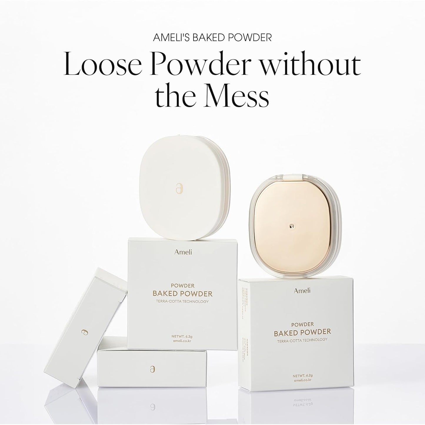 BAKED POWDER 003 MILKY VIOLET, Terra-Cotta Facial Powder, Crease-free, Smudge Free & Weightless Setting powder (6.2g, 0.014 oz.)