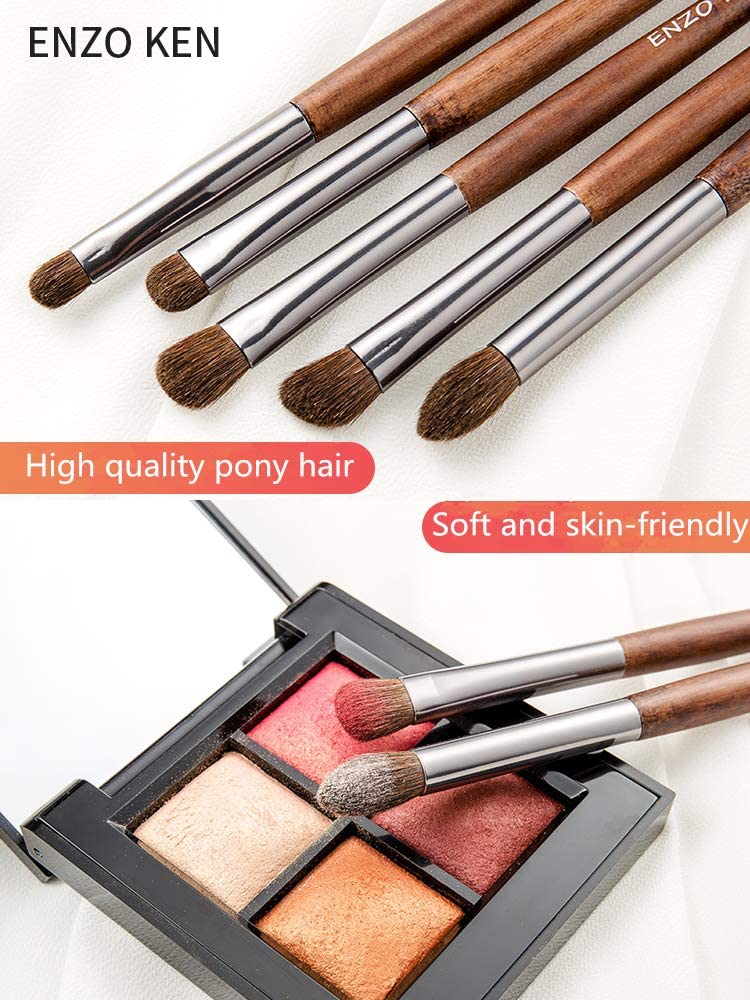 Natural Pony Hair Eye Shadow Brush Set, Small Eyeshadow Brushes Set, Eye Makeup Brushes Set Professional, Small Nose Contour Brush, Angled Eyeshadow Brush, Eyeshadow Blending Brushes