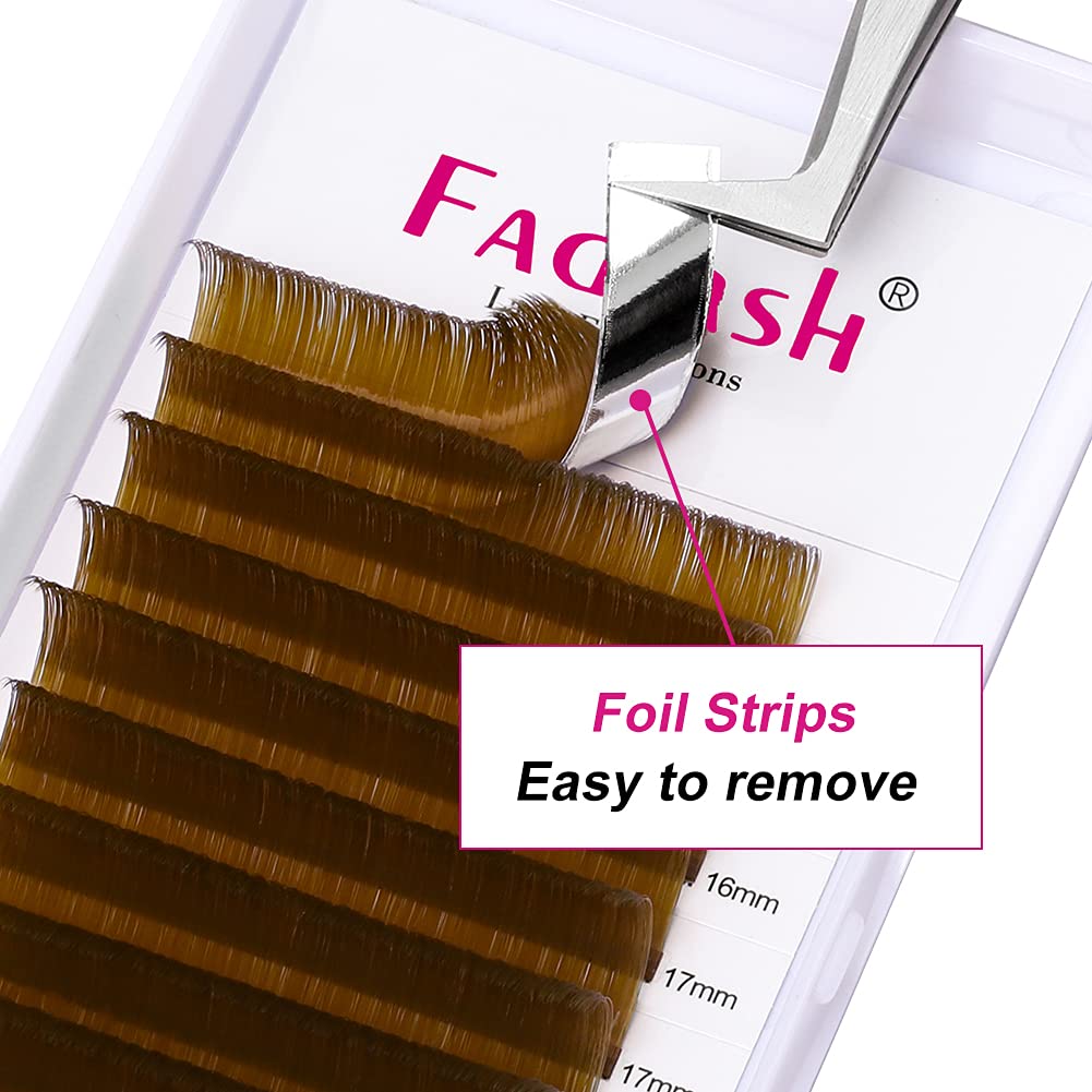 FADLASH Easy Fan Volume Lashes 0.07 D Curl Lash Extensions 8-14mm Mixed Tray Brown Color Easy Fan Lashes Blooming Eyelash Extension Volume (Blond 0.07-D, 8-14mm)
