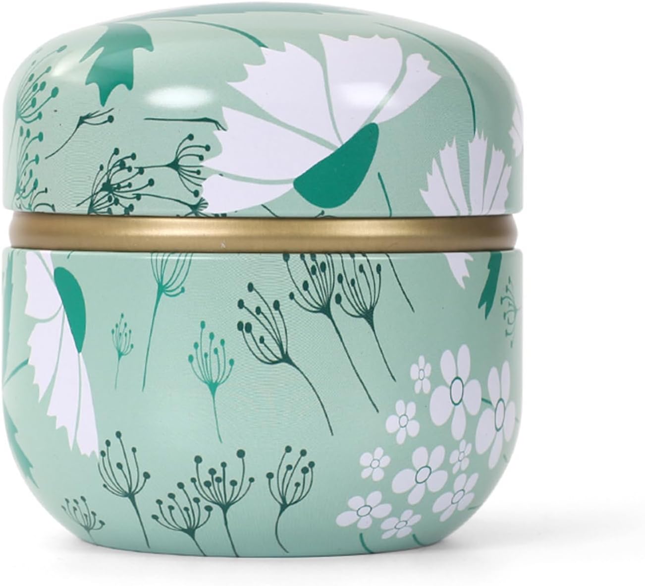 SHIMIDO Body Powder Puff and Container, 3.15" Portable Empty Powder Case Box with Lids for Baby, Women's, Travel and Home Use (White Flowers)