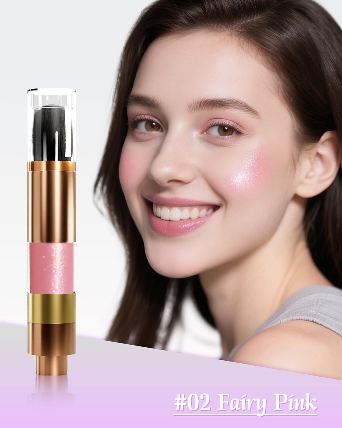 Highlighter Powder with Brush | 3D Contouring & Radiant Glow for Face, Body & Hair | Pearlescent Shimmer, Long-Lasting & Buildable Coverage | Women's Makeup for Daily & Special Occasions