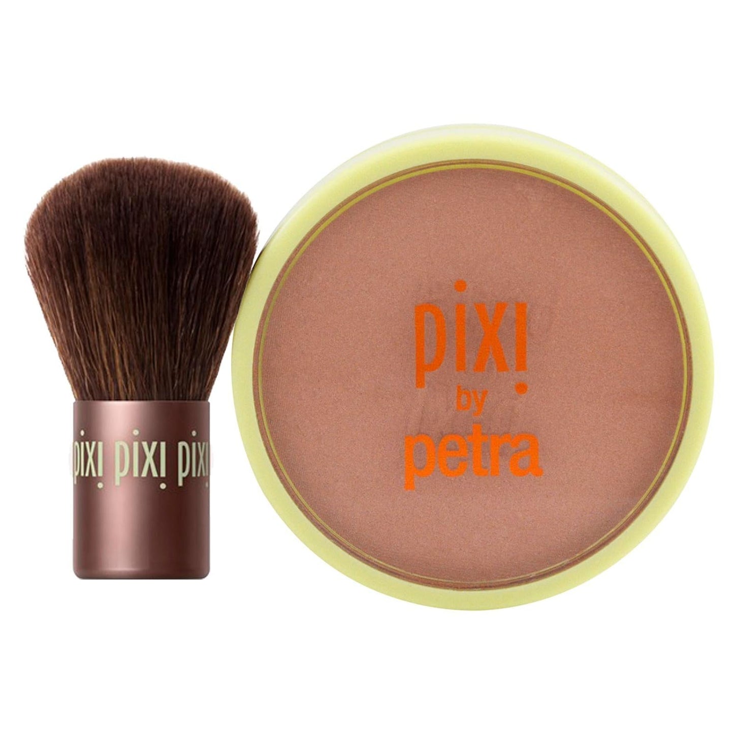 Pixi Beauty Bronzer + Kabuki | Hydrating, Silky Bronzing Powder with Included Brush | Perfectly Pigmented & Long-Wearing Bronzer | For Natural Warmth & Luminosity | Subtly Suntouched | 0.4 oz/10.2 g