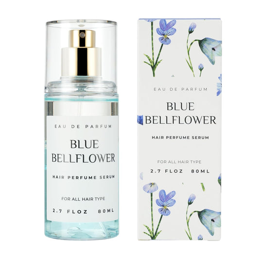 Hair Perfume for Women, Summer Lightweight Long Lasting Fragrance Mist - 3:7 Hydrating Serum Alcohol Free Formula, Argan Oil Scented Hair Spray with Keratin & Elastin (Blue Bellflower) 2.7 fl oz