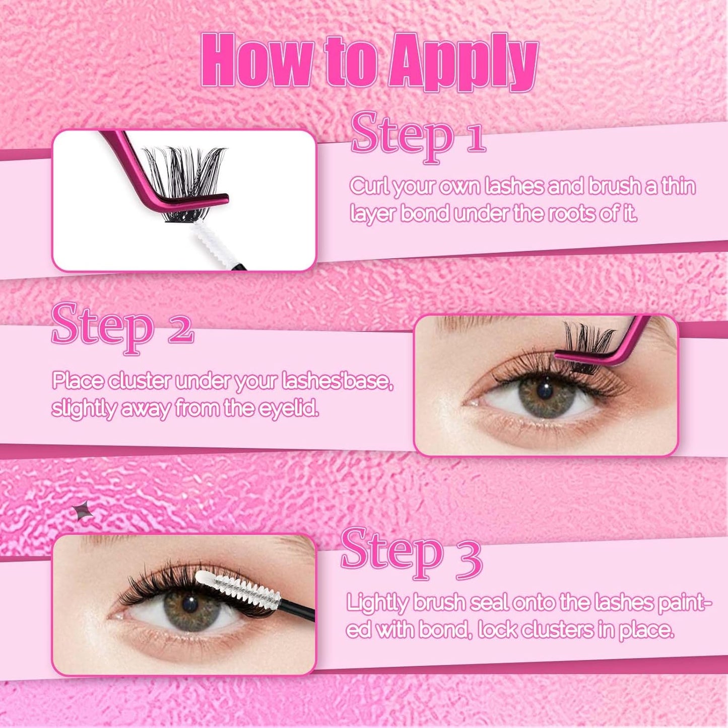Cluster Lashes 8-16mm Lash Clusters 100 D Lash Extension Clusters Individual Lashes Soft DIY Eyelash Extensions Mixed Tray Eyelash Clusters Natural Look (100D-0.07D, 8-16mm)