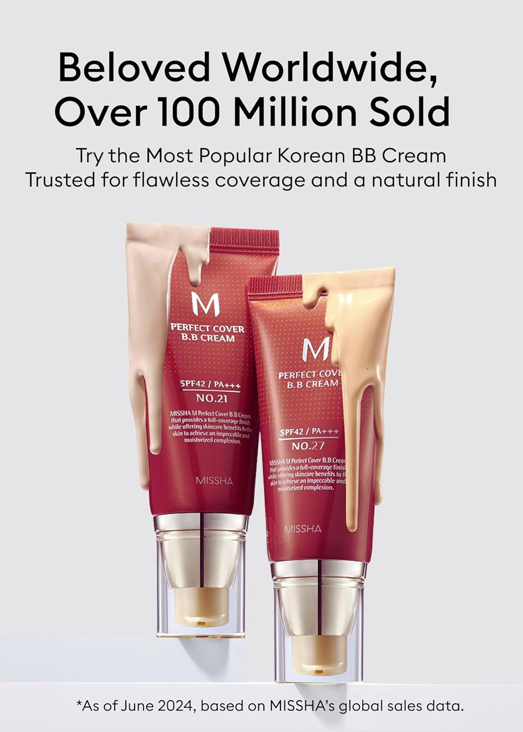 MISSHA M Perfect Cover BB Cream Dual Pack No.21 Light Beige - Light with Cool Undertone SPF 42 PA +++ 1.69 Fl Oz - Tinted Moisturizer with SPF