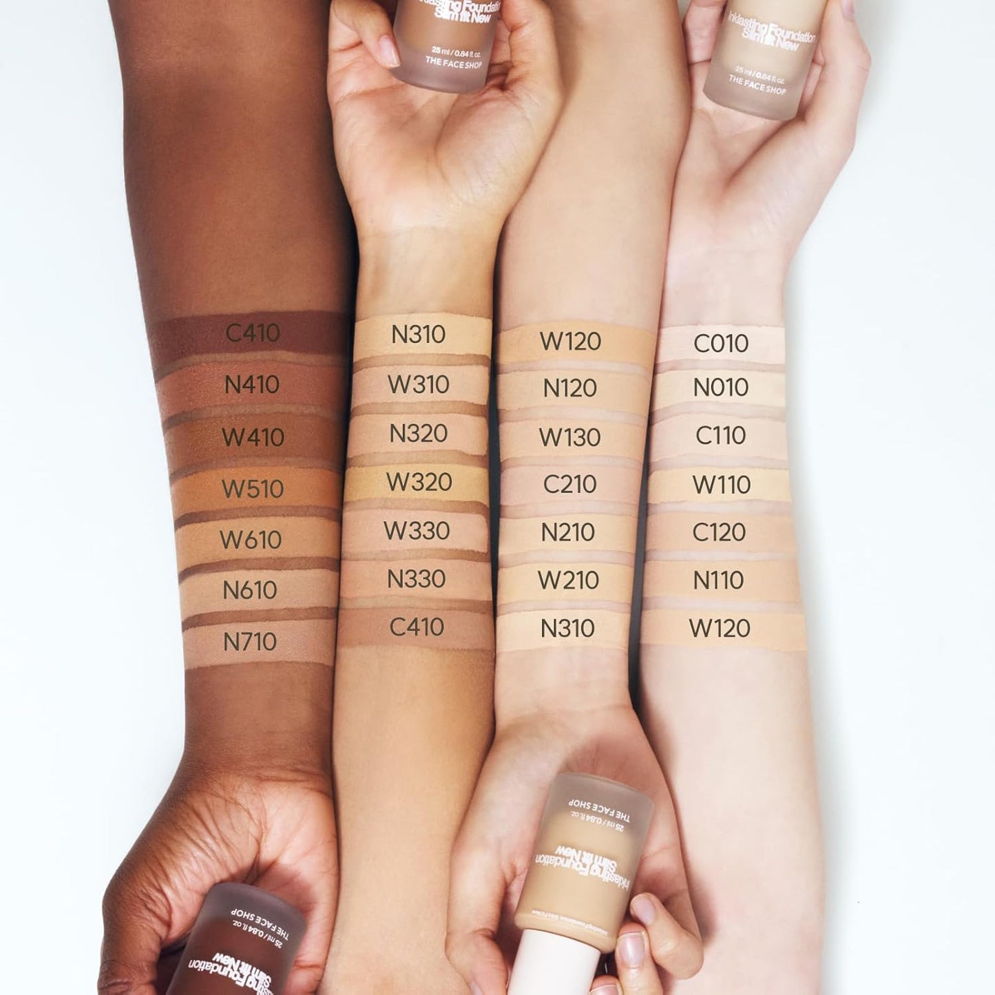 THE FACE SHOP Ink Lasting Liquid Foundation, Full Coverage, 72‑Hour Wear Semi‑Matte Finish, Makeup with Bakuchiol, W320 Honey, 0.84 Fl. Oz.