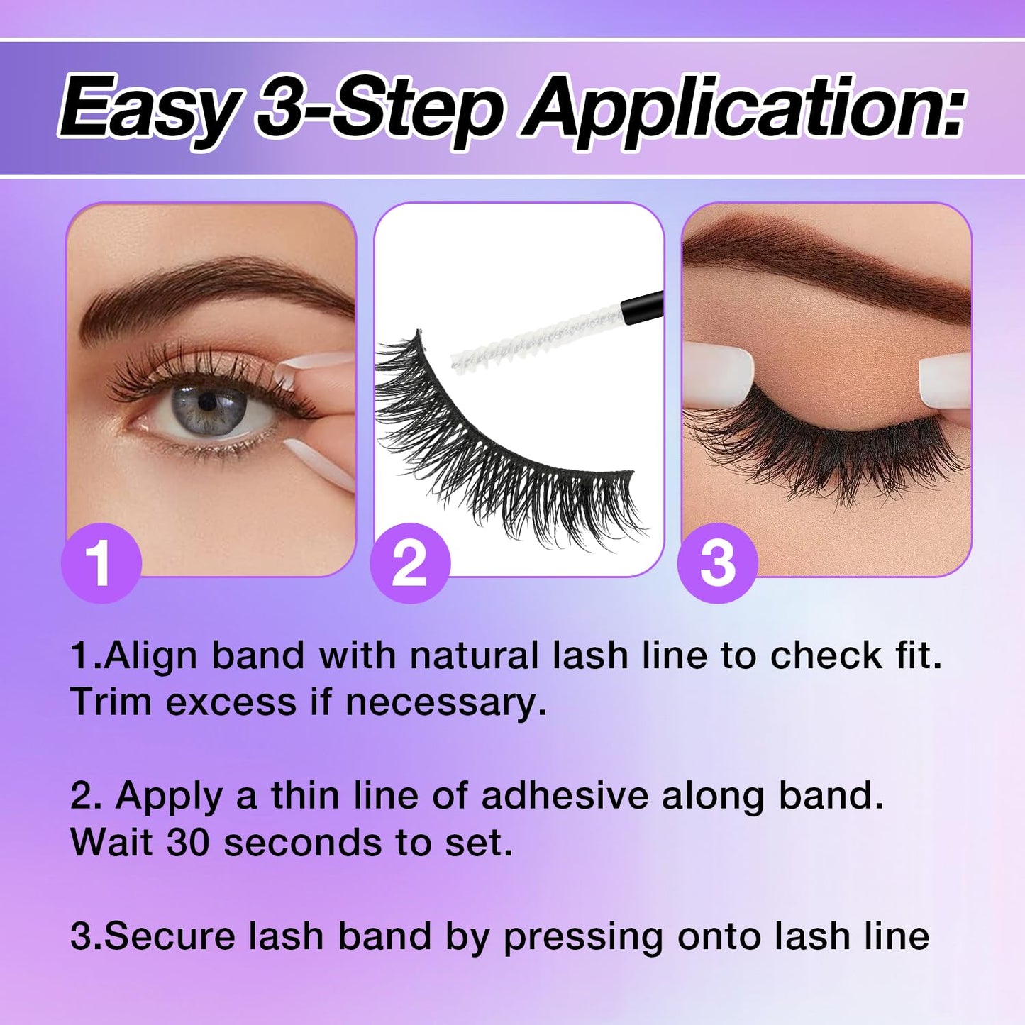 Wispy False Eyelashes Kit With Bond, Seal and Tweezer, 7 Pairs Natural Look Fake Cat Eye Lashes Strips Thin Band Extensions Waterproof Easy Eyelashes for Beginners DF2