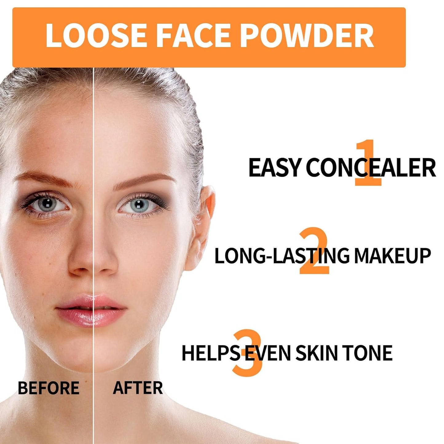 Mineral Sunscreen Setting Powder, Mineral Brush Setting Face Powder Makeup SPF 35 PA Oil Control Natural Matte Finish, Lightweight Breathable Concealer Brush Powder (Medium, 8g)