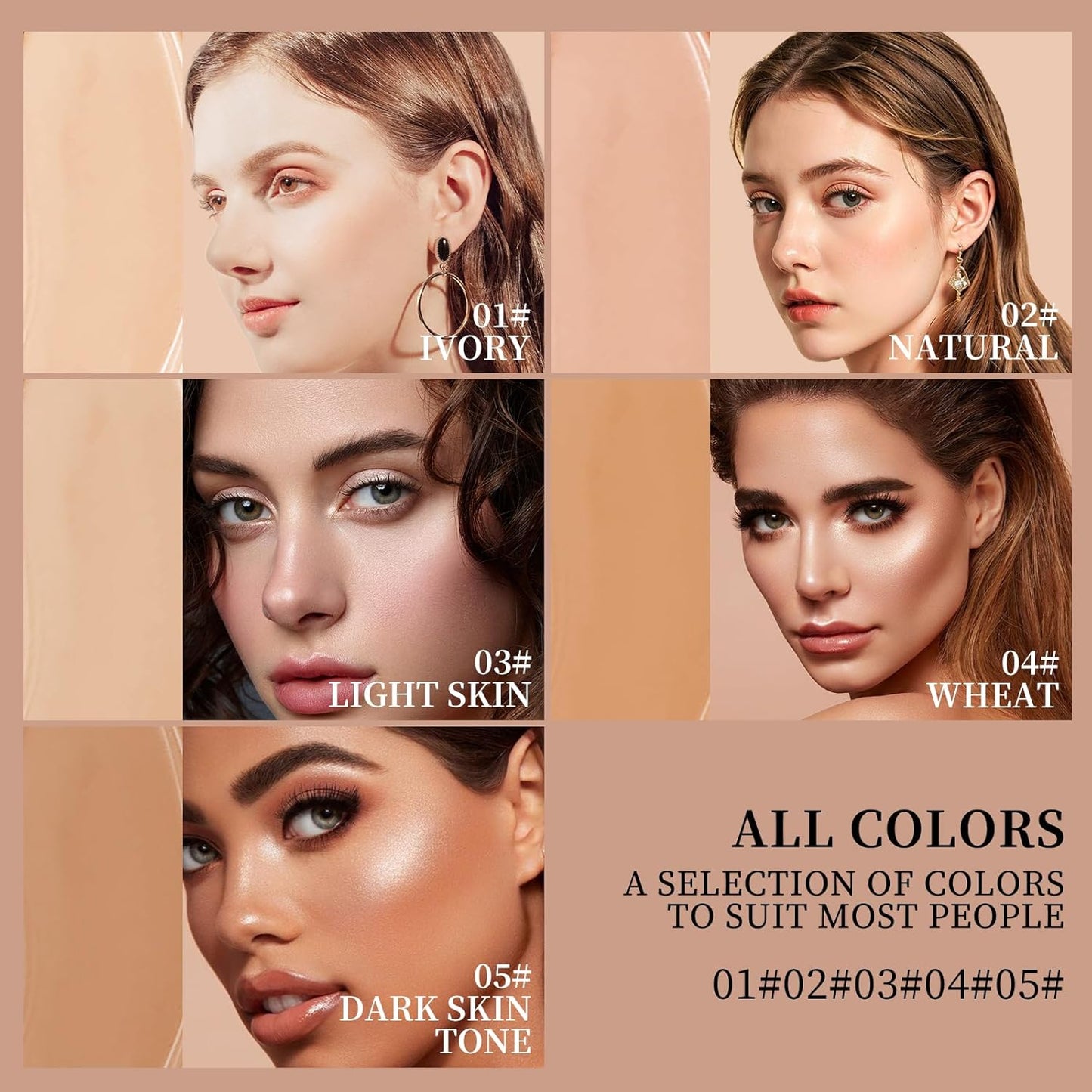 O'CHEAL Face Foundation Contour Stick Long-wear Lightweight Brighten Stick Face Concealer Blemish Contouring Beauty Makeup 01#IVORY