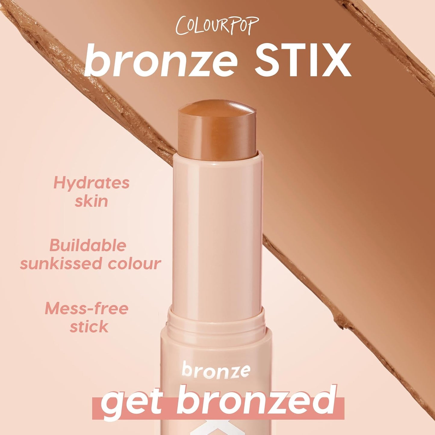 ColourPop Cream Bronzer Stick - Blendable Cream Contour & Glowy Summer Makeup with a Natural, Matte Finish - Buildable Formula for Shimmer-Free, Sun-Kissed Warmth - Moonstone Beach (0.28 oz)
