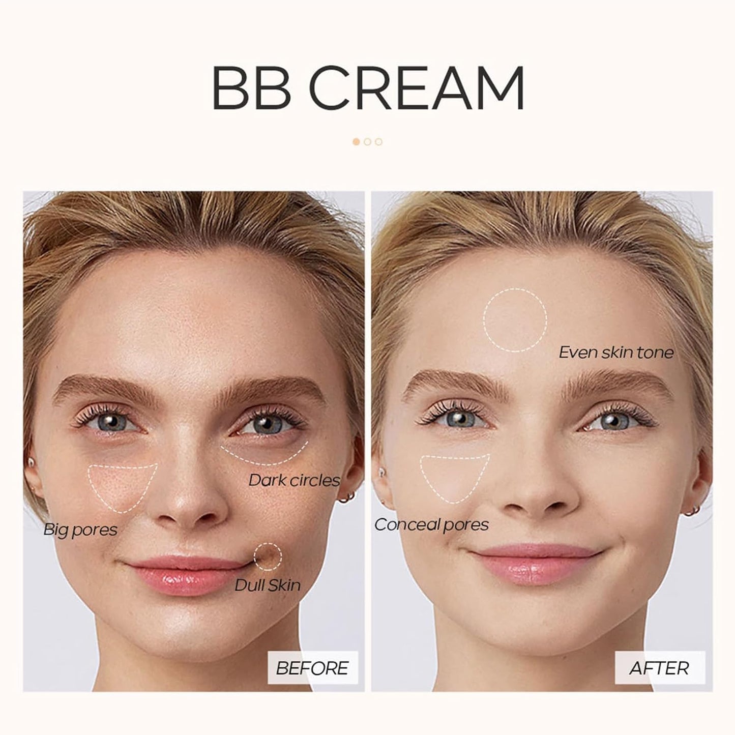 KWOLYKIM 2PCS Hydrating Makeup BB Cream, Tinted Moisturizer Face Makeup BB Cream Foundation Waterproof Concealer Brighten Color Correcting Cream Nude Makeup Long Lasting for All Skin(Deep)