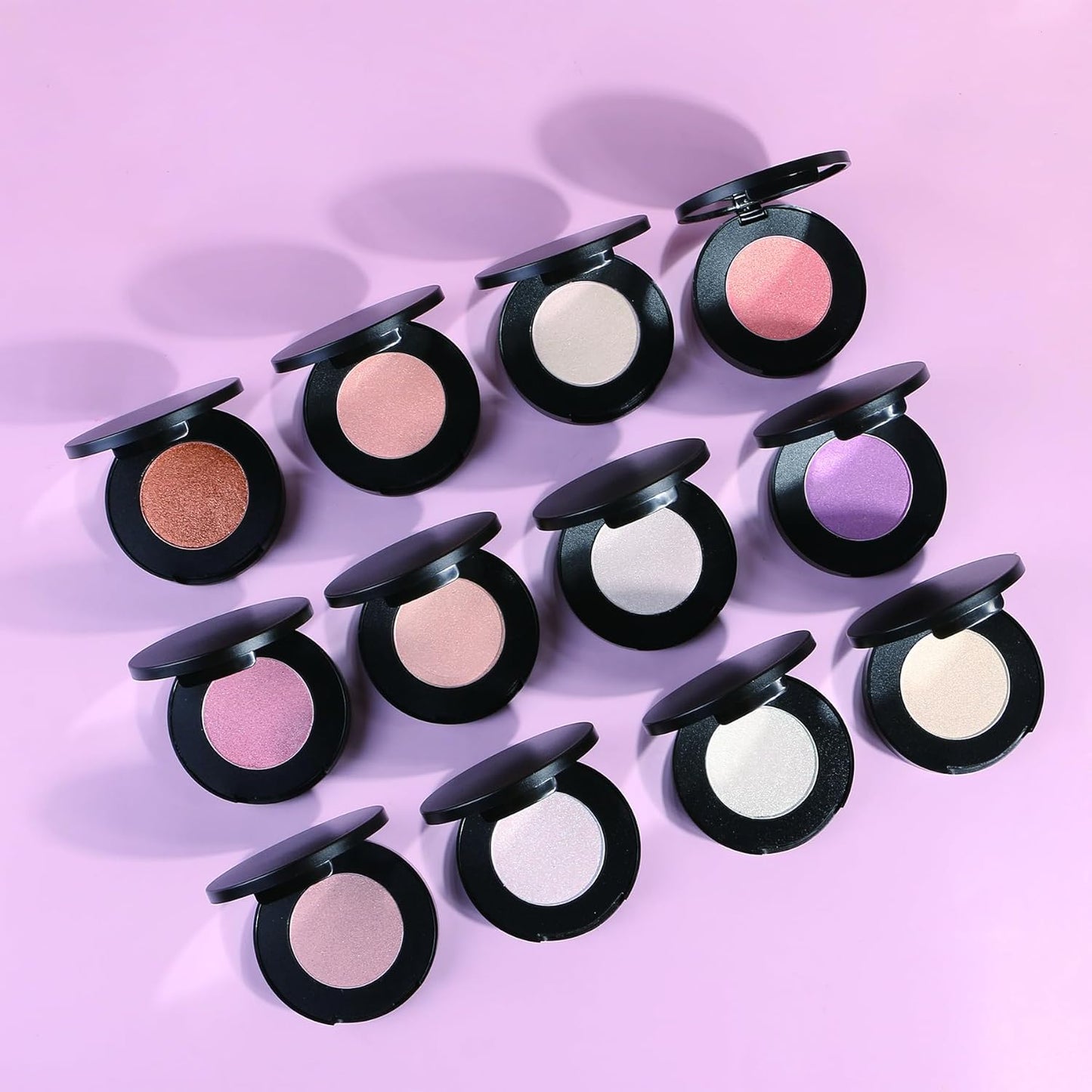 Face Highlighter Powder Palette, Glossy Glitter Illuminator Powder, Shimmer Shades for Face Highlighter Makeup, Highly Pigmented Natural Shiny Highlight Makeup Illuminator Highlighter 7