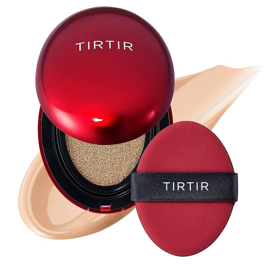 TIRTIR Mask Fit Red Cushion Foundation | Full coverage, Weightless, Skin fit, Satin Glow Finish, Korean Makeup BB Foundation, beauty, Tattoo cover up, Buildable (#23N Sand, 0.63 Fl Oz)