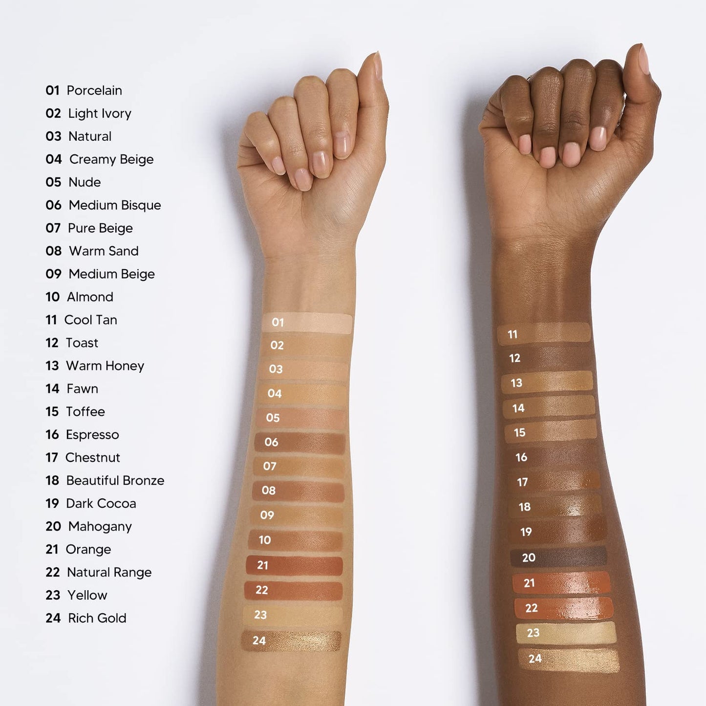 Ruby Kisses HD Concealer & Foundation Brush Flawless Full Coverage Face Makeup Lightweight Highlighter Long Lasting Under Eye Conceals Contour Corrector 3 Pack (Light Ivory)