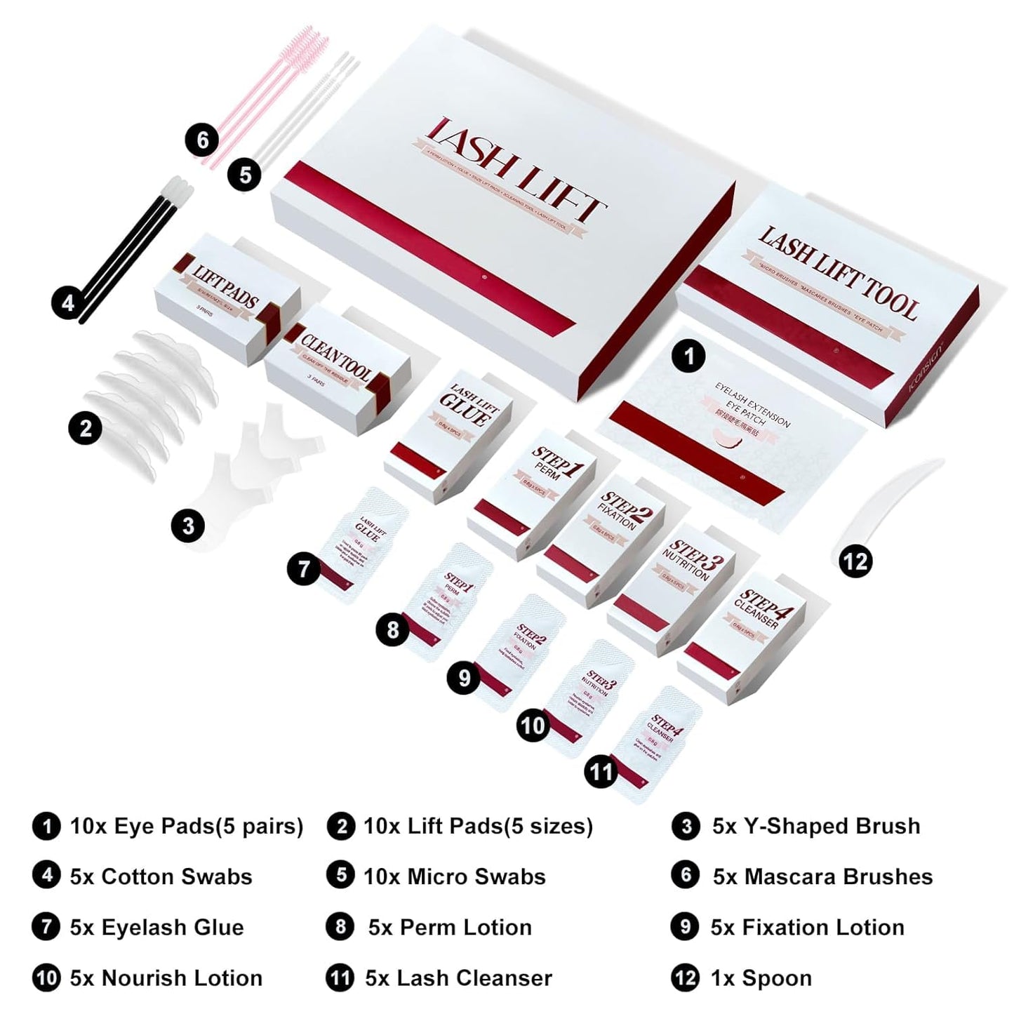 Lash Lift Kit Eyelash Perm Kit Professional Eyelash Lift Kit, YIMEIR Lash Perm Kit Lash Lamination Kit Lash Lifting Tools Suitable for Salon and Home Use