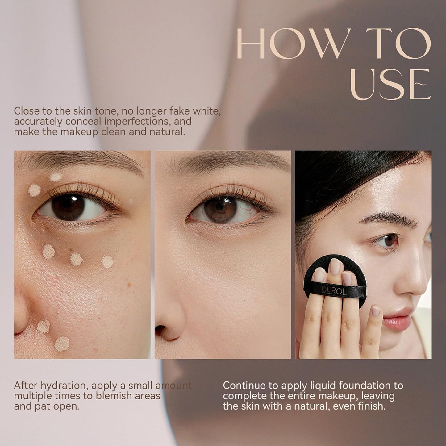 Foundation Makeup,Soft Beige Full Coverage Foundation Makeup（Built-in brush）Vegan & Cruelty-Free-Oil Control Flawless Concealer Cover Facial,Natural Blemish Face Makeup(01#)