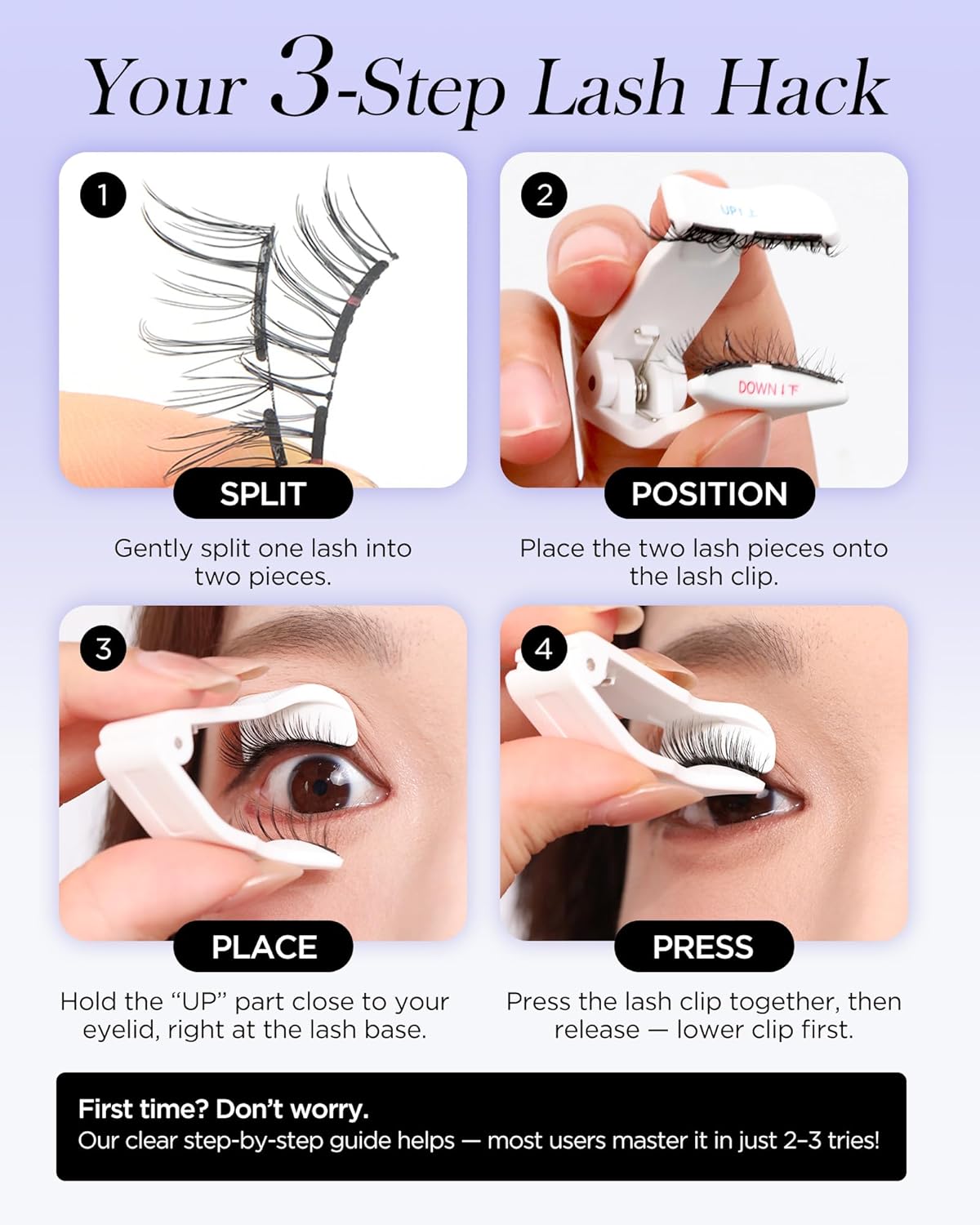 BEYELIAN Magnetic Eyelashes with Applicator Kit, Portable Soft Magnetic Lashes Reusable, No Glue Needed Soft Magnetic Manga Lashes for Eye All-In-One Box (Lightweight & Comfortable)