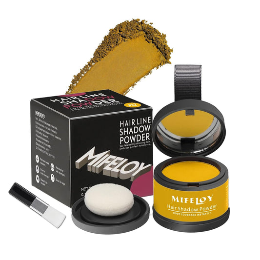 Root Touch Up Powder, Instantly Gray Hair Cover Up, Women Color Root Coverage Shadow Powder for Thinning Grey Hairline, Men Roots Concealer for Hair Loss Beard Line Eyebrow, Blonde