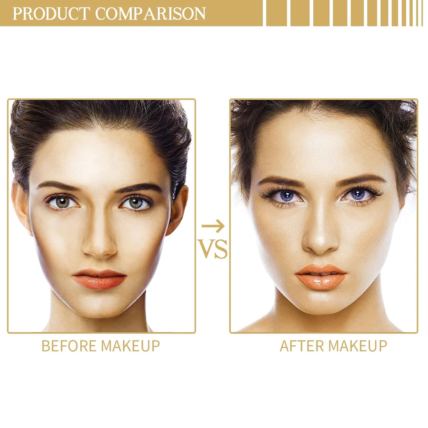 Highlighter Stick, Highlighter Makeup for Face & Body, Cream 3D Contour Stick, Multi-Use Body Shimmer Stick for All Skin Types, Glow, Waterproof, Long Lasting, Ideal for Daily, Party (Gold)