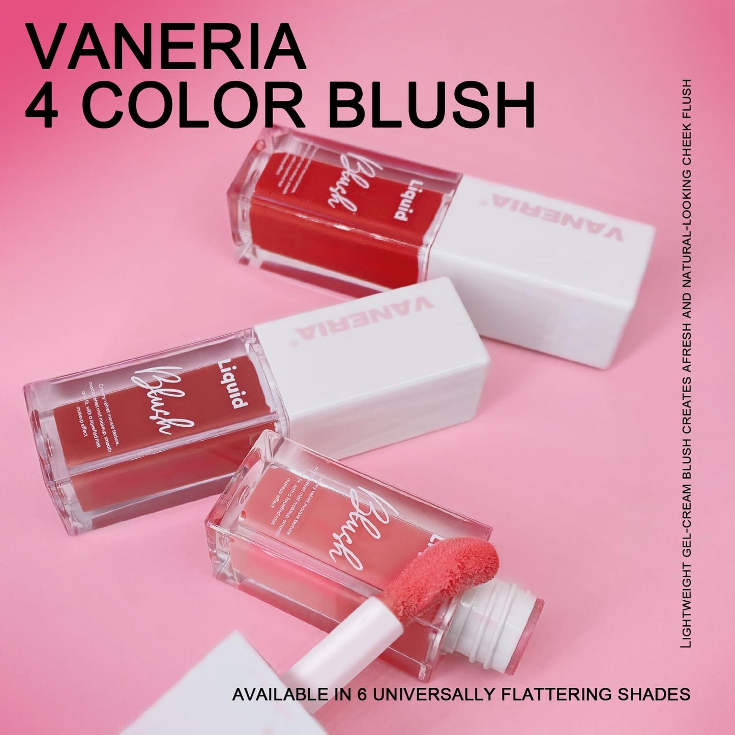 VANERIA Liquid Blush for Cheeks,Long lasting High Pigment Creme Blush,Multi-Use Makeup Blush Stick for Cheeks Lips Eyes,Natural Look Makeup Face Blushes.#2 (5g/0.17oz)