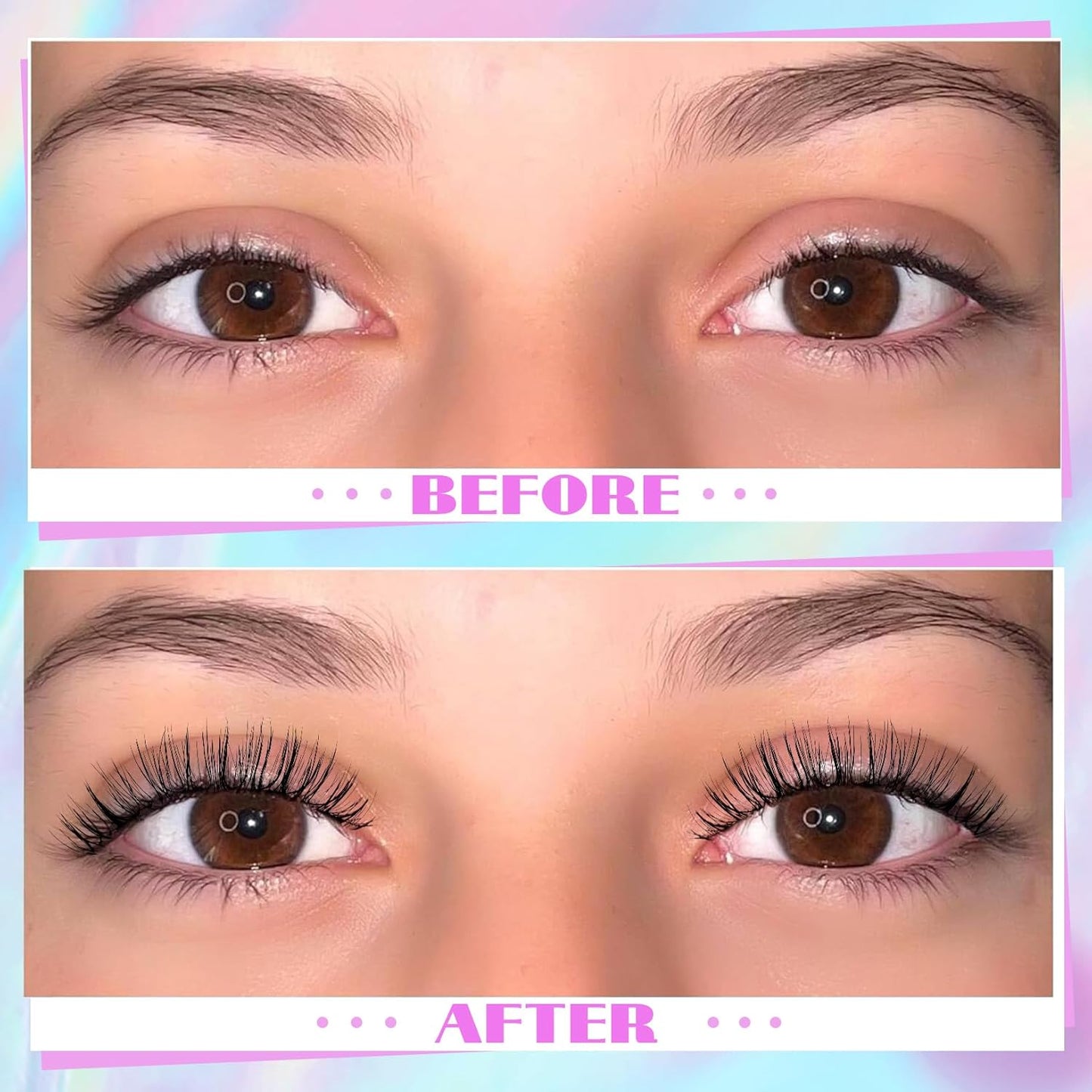 Losha Magnetic Eyelashes No Glue Needed Magnetic Lashes with Applicator 1 Pair Wispy Reusable False Eyelashes without Eyeliner (Delicate)