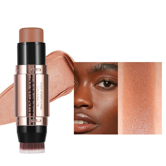 8 Colors Cream Contour Sticks Makeup Kit, Dual-Ended Concealer Stick With Soft Brush, Non-Greasy Long-Wear Face Primer Multi-Use Contouring Pen, Full Coverage Shades Corrector Concealer (08#)