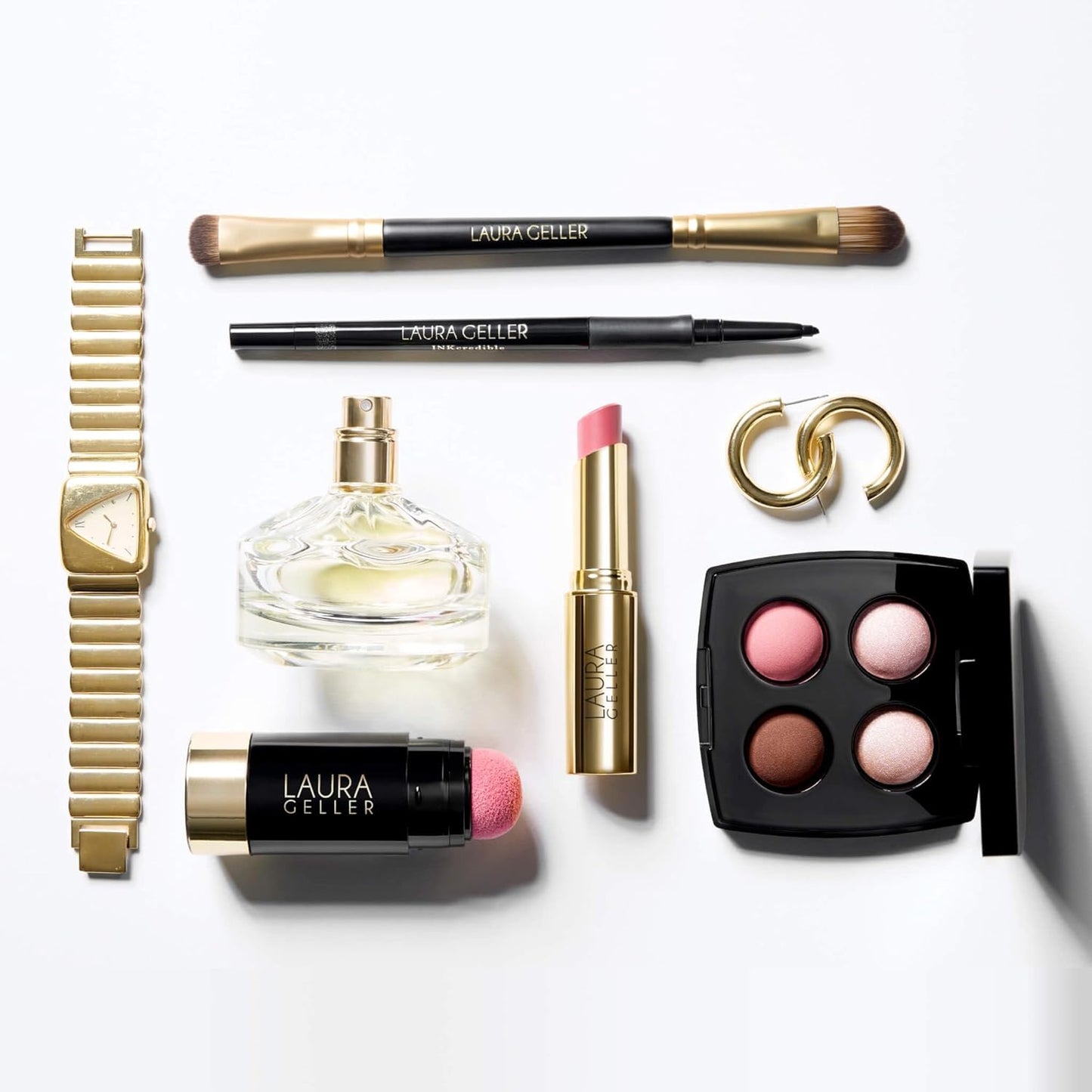 LAURA GELLER NEW YORK Dual-Ended Eyeshadow Brush - Domed Shader & Blending Brush for Baked and Pressed Eyeshadow Application - All Over Eye Makeup Brush