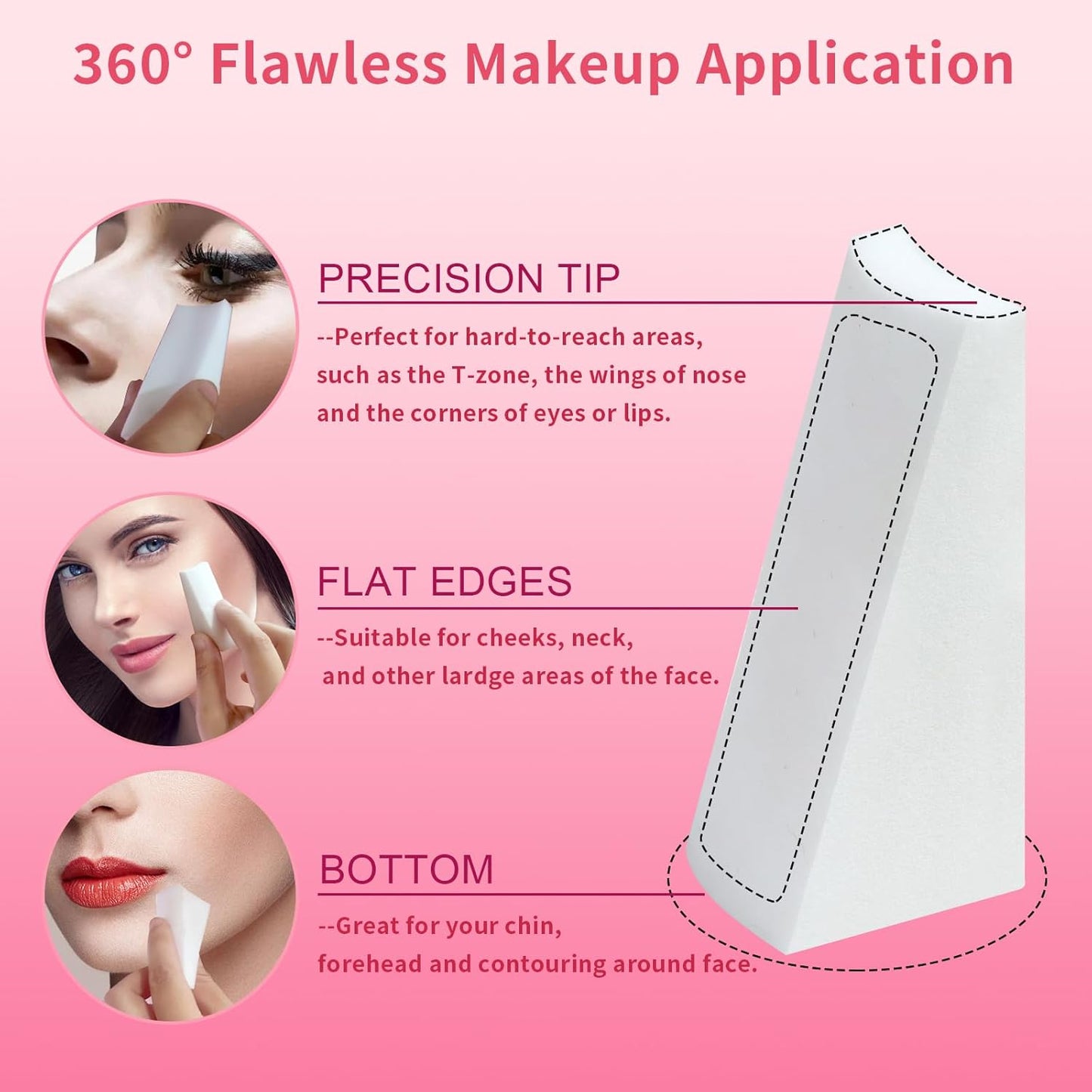 216 Pcs New Makeup Sponges Wedges for Face Foundation, Latex-Free Triangle Cosmetic Make Up Sponge for Flawless Application and Blending, Beauty Blender for All Skin Types with Four Pouches