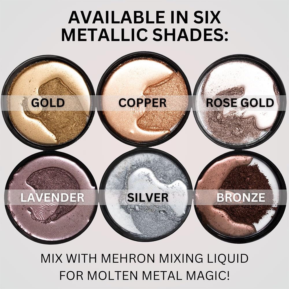 Mehron Makeup Metallic Powder (.17 oz) with Mixing Liquid (1 oz) (Silver)