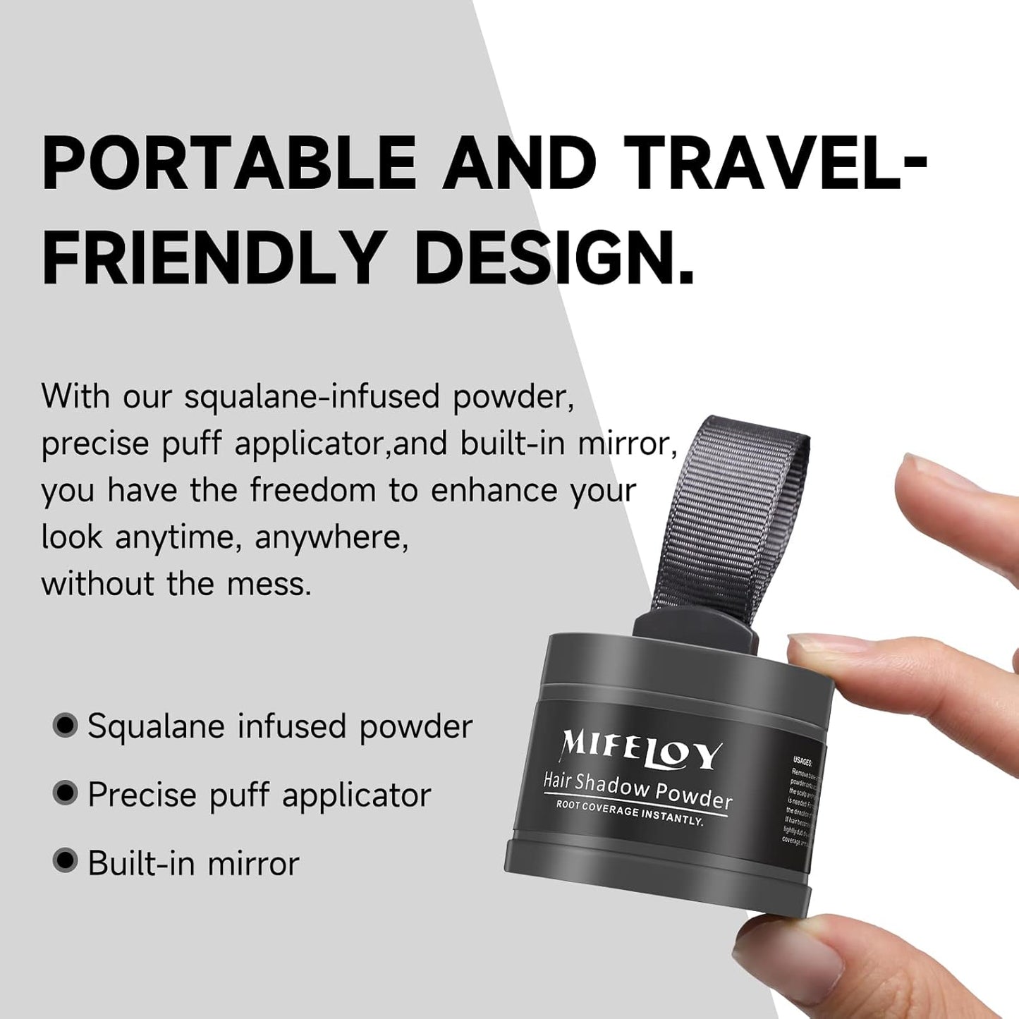 Touch Up Hair Color for Grey Roots, Concealer for Beard Line and Eyebrows, Instantly Conceals Thinning Hair and Hairline, Dark Grey