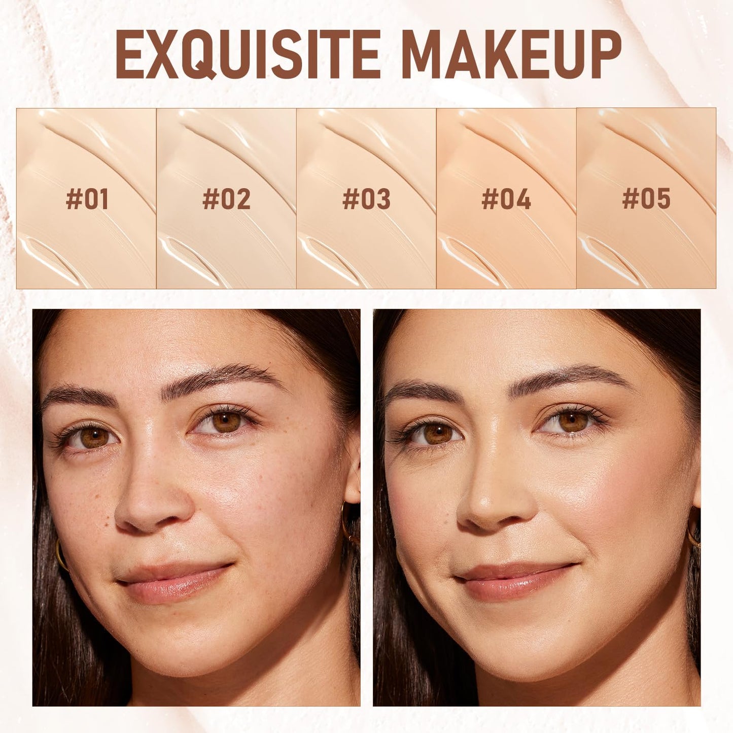 2PCS Long-Lasting Concealer Foundation Stick, Full Coverage Foundation Stick, 2-in-1 Contouring foundation with Brush, Cover Blemishes for All Skin Types (02#Natural)