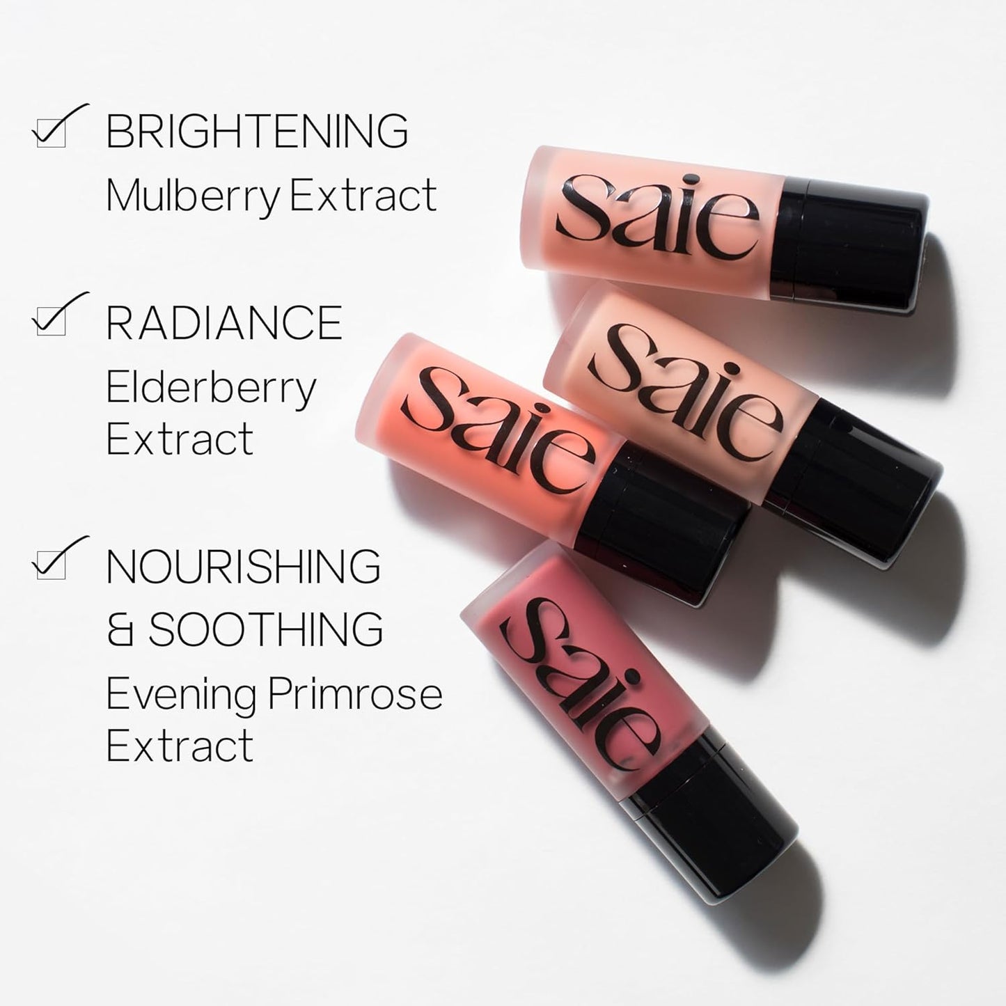 Saie Dew Liquid Blush for Cheeks - Hydrating Cream Blush Stick with a Blendable + Buildable Formula - Skincare Infused Dewy Cheek Tint for a Natural Flush - Glowy Makeup Essential - Baby (.40 oz)
