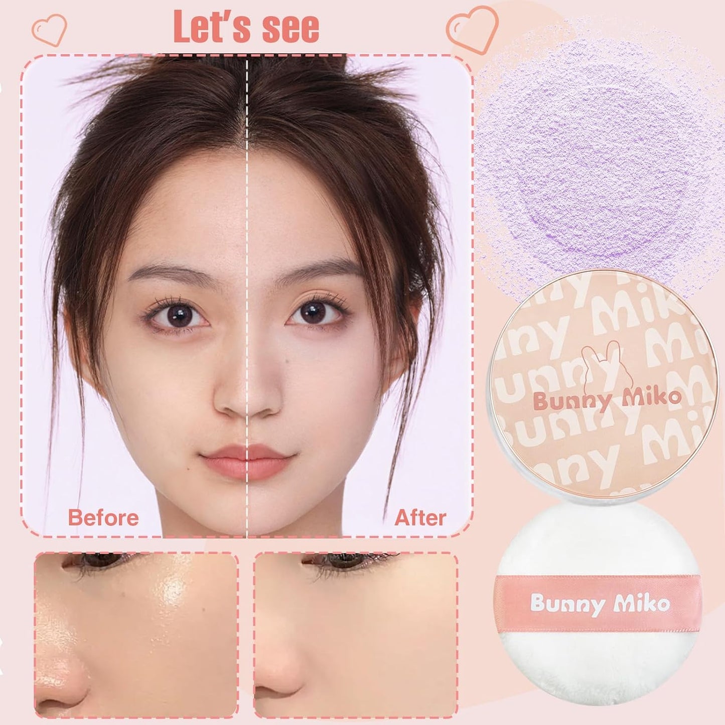 Loose Setting Powder Color-correcting Tone Up Oil Absorbing Mattifying Blurring Pores 0.35 Oz, 02 Light Purple