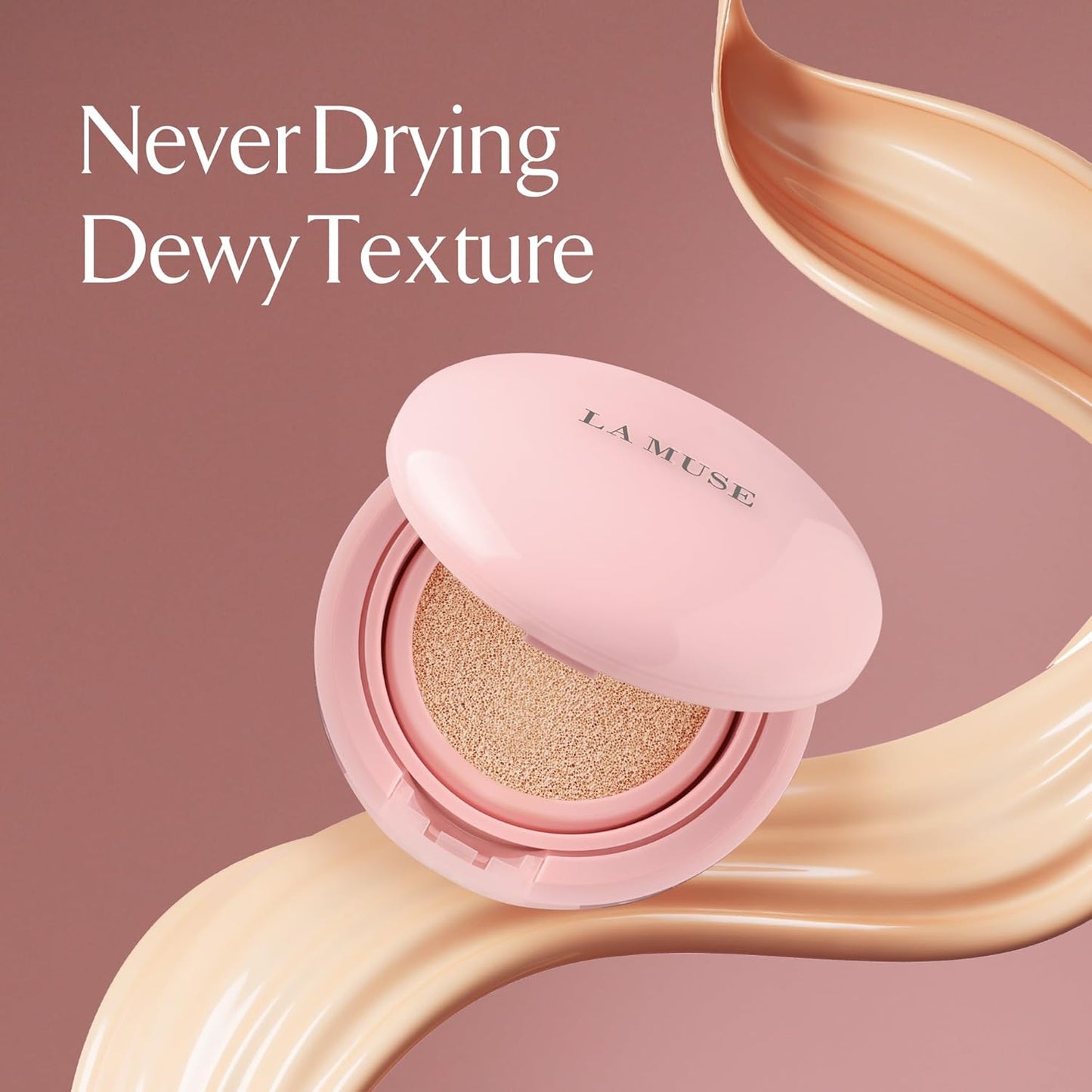 LA MUSE Glow Cushion Foundation No.22 Neutral Beige | Refill Only(13g / 0.46 Ounce) with Water Drop Shape Puff | Easy Application | Perfectly, Seamlessly Covers Difficult Areas Like Nose, Around Eyes