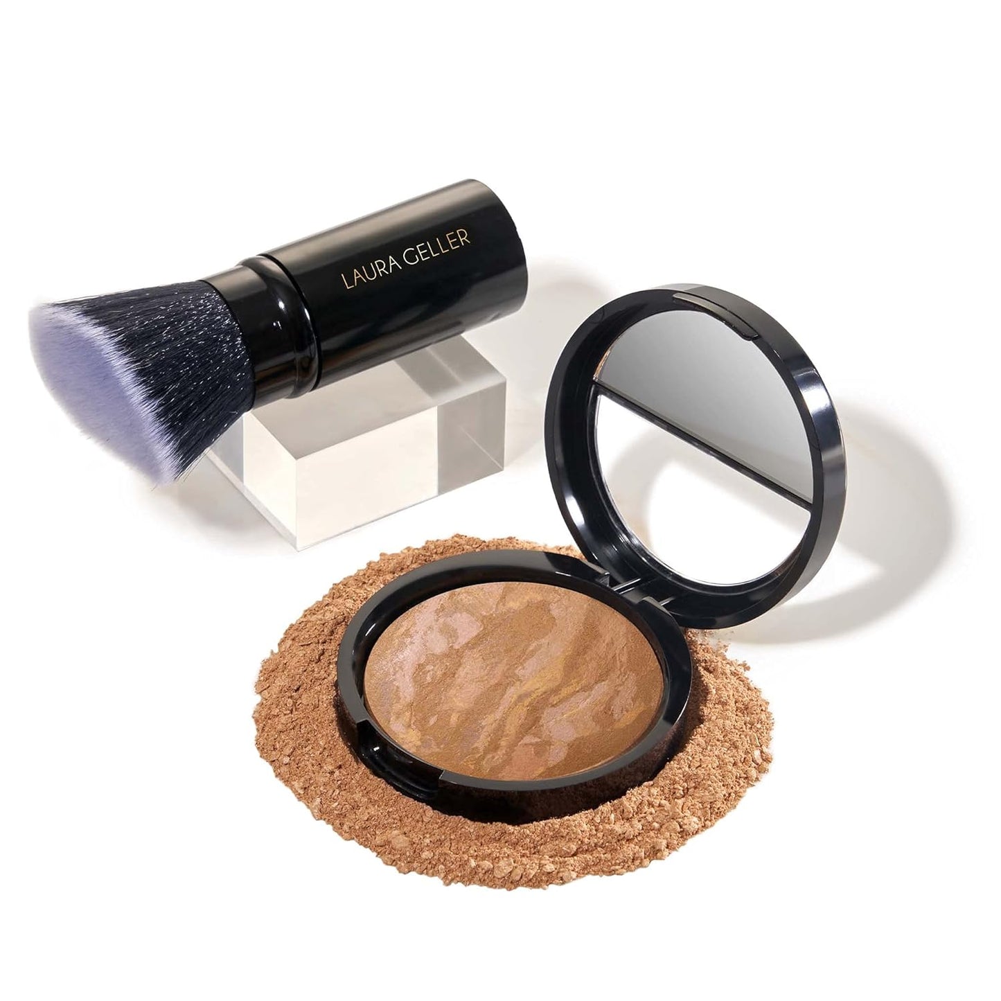 LAURA GELLER NEW YORK Baked Balance-N-Brighten Color Correcting Foundation, Sand + Kabuki Brush