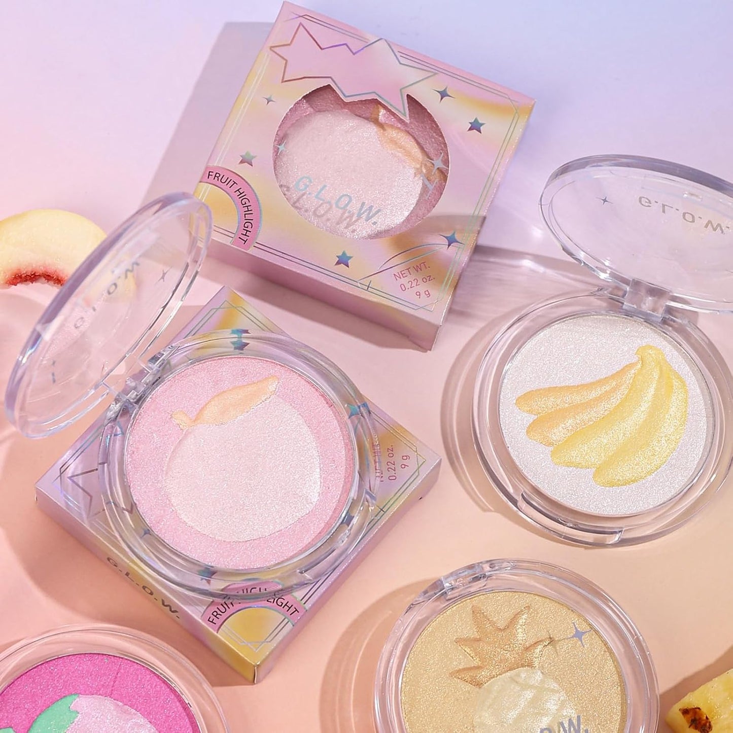 Highlighter Makeup Palette Face Highlighter Palette Glitter Highlighter Powder Palette Iluminadores de Maquillaje for Face Highlighters & Illuminator (Gold)